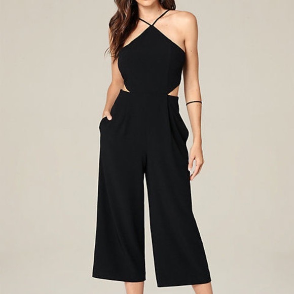 bebe Pants - Black Jumpsuit Cropped Ankle